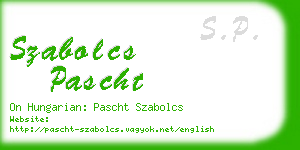 szabolcs pascht business card